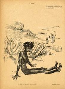 Die Vereinigten Staaten nehmen Kuba von Spanien, Karikatur aus Le Rire, 29. Oktober 1898 von Puppet